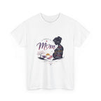Mom Silhouette Sunset T-Shirt — "Super Mom" Graphic Tee for Mother's Day.