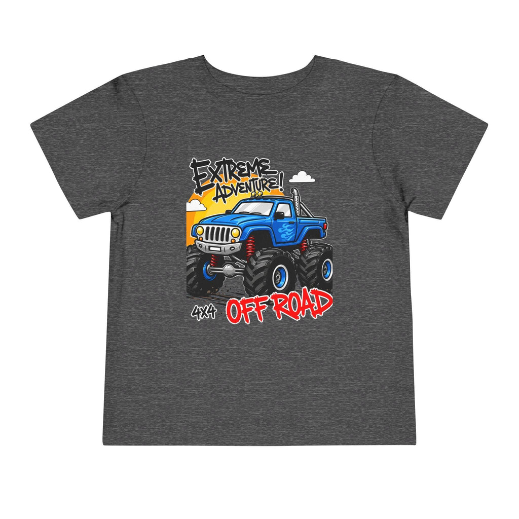 Toddler Tee - "Extreme Adventure 4x4 Off Road" Blue Monster Truck.