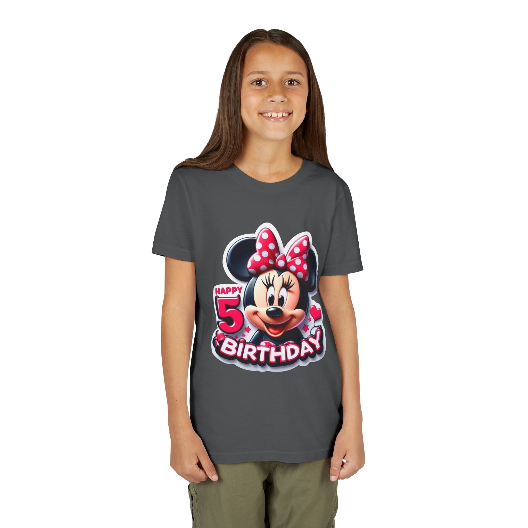 Minnie Mouse Happy 5th Birthday Youth Tee
