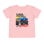 Toddler Tee - "Extreme Adventure 4x4 Off Road" Blue Monster Truck.