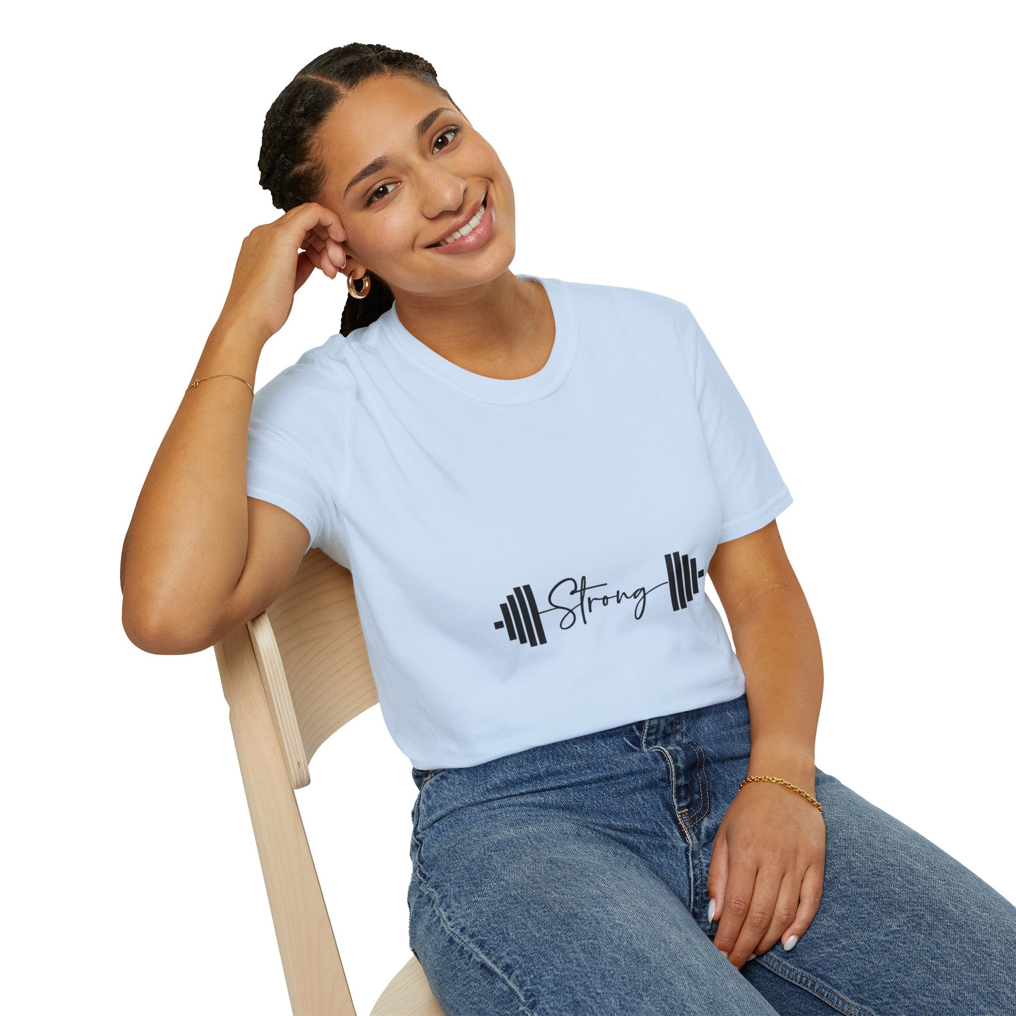 Strong Barbell T‑Shirt — Motivational Fitness Tee for Weightlifters