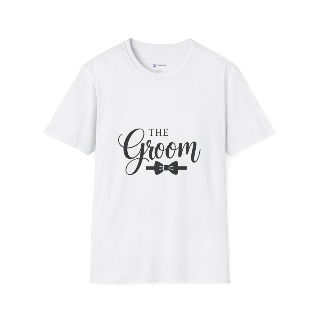 Groom T-Shirt — 'The Groom' Wedding Tee with Bowtie Graphic