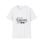 Groom T-Shirt — 'The Groom' Wedding Tee with Bowtie Graphic
