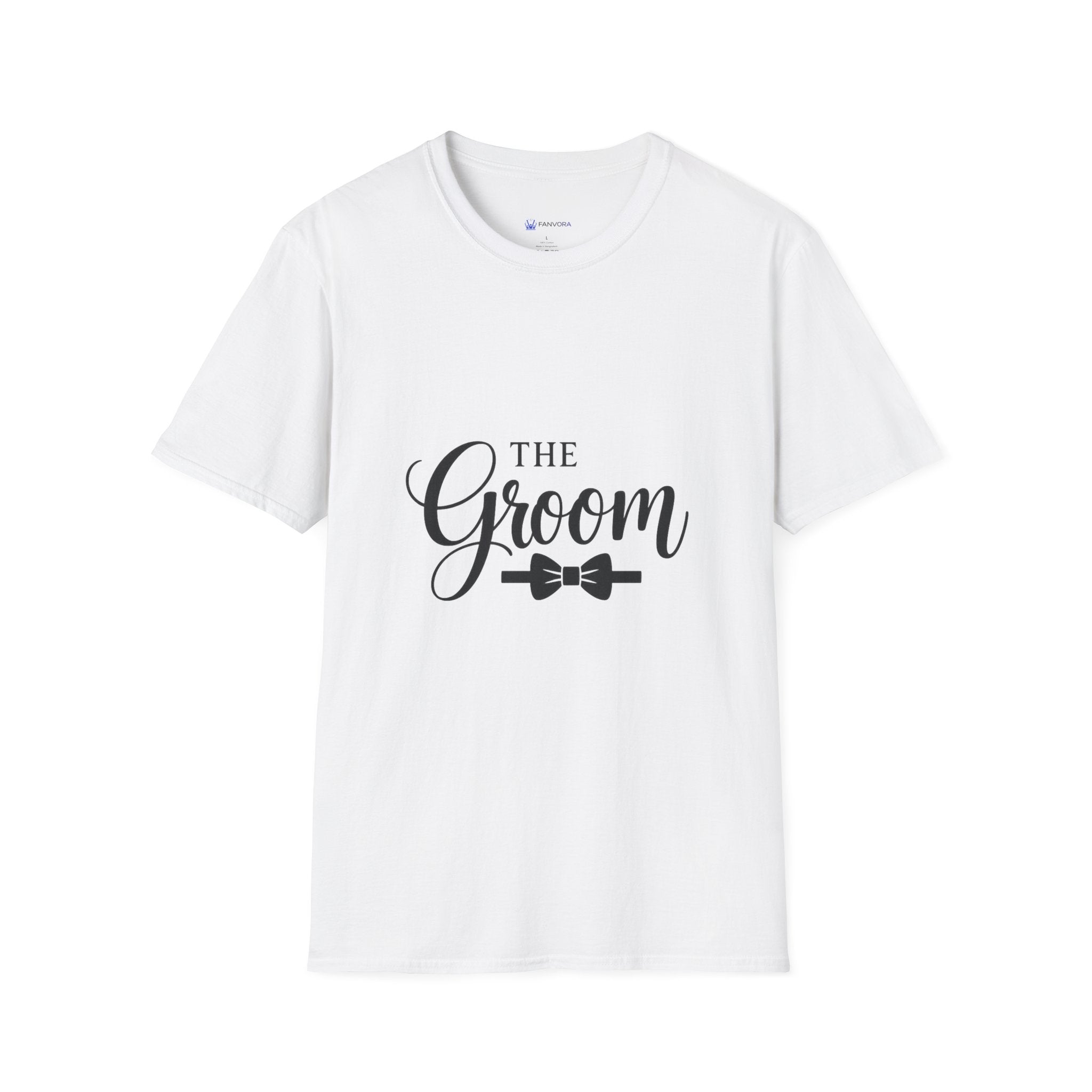 Groom T-Shirt — 'The Groom' Wedding Tee with Bowtie Graphic