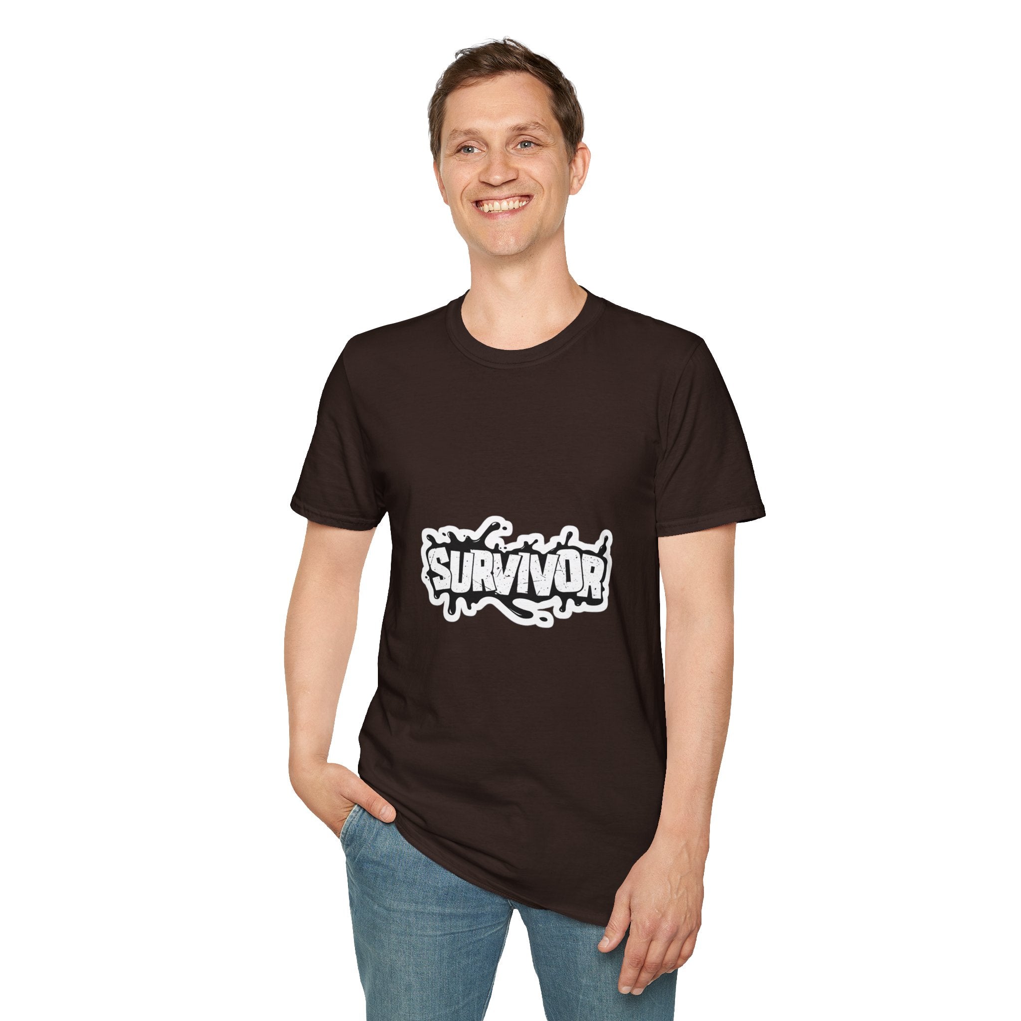 Survivor Graphic T-Shirt — Bold Grunge Logo Tee for Cancer, Trauma & Recovery Awareness