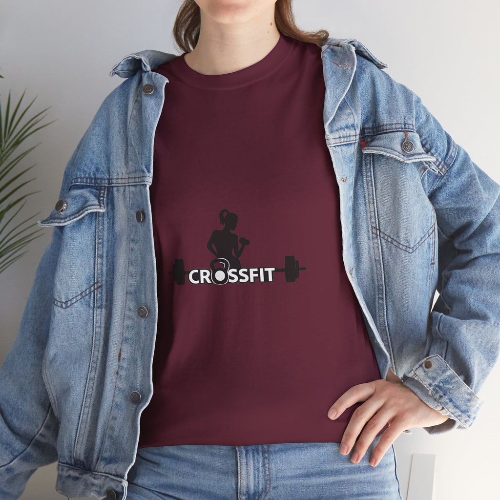 CrossFit Weightlifter T-Shirt — Barbell Silhouette Gym Tee