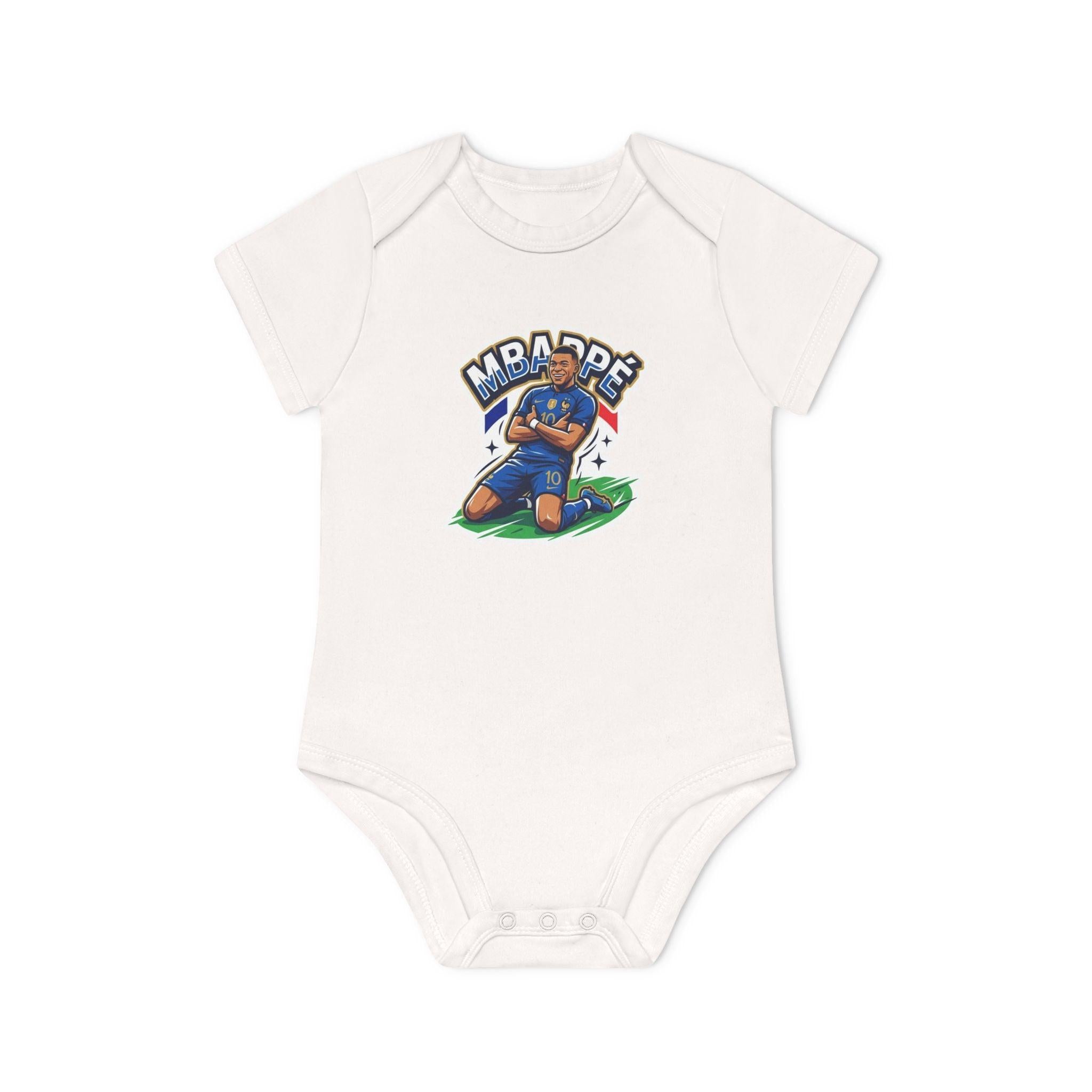 Baby Bodysuit - "France #10 Footballer Rising Star Fan Version" Future Soccer Player & Game Day Energy Organic Baby Onesie.