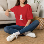 T-Shirt — Minimal Korean Finger Heart Design with 'I Love You' Pocket Graphic