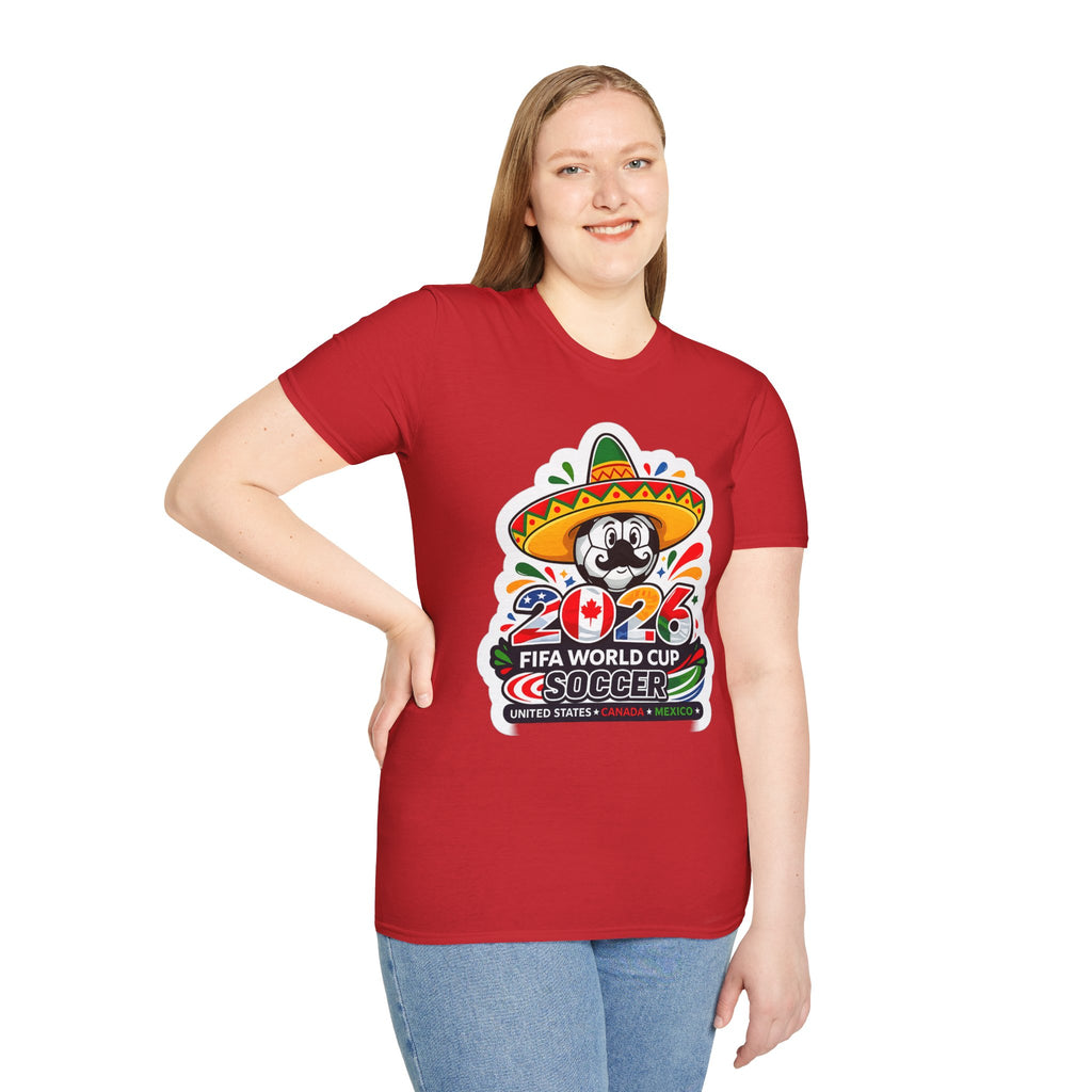 Soccer 2026 Soccer T-Shirt — Colorful Sombrero Mascot Design