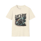 Motorcycle T‑Shirt — "Live to Ride" Racing Bike Graphic Tee