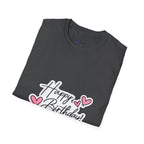 Birthday T-Shirt — "Happy Birthday" Heart Graphic