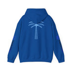 Unisex Midnight Run Hoodie — Retro Palm Beach Graphic Hooded Sweatshirt.