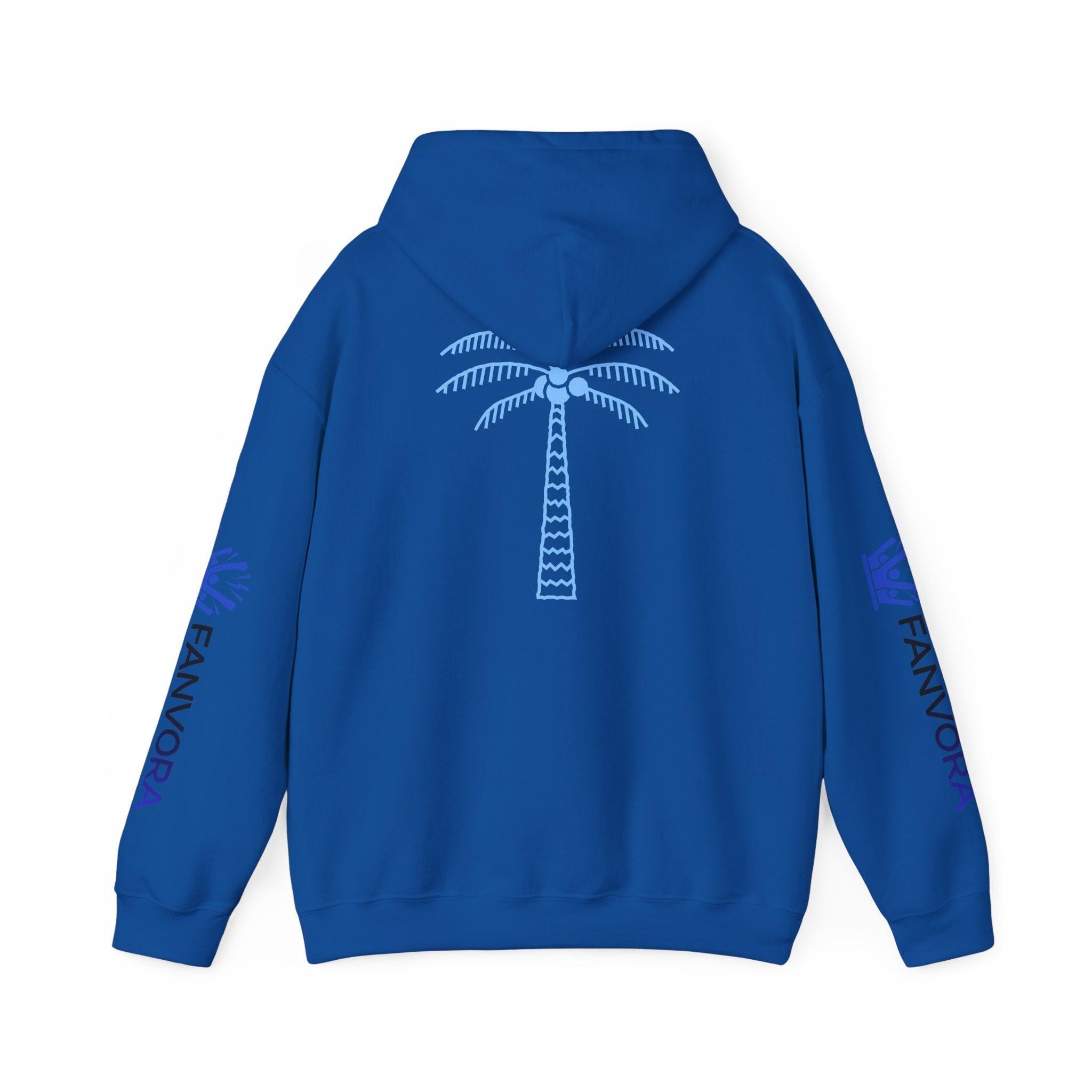 Unisex Midnight Run Hoodie — Retro Palm Beach Graphic Hooded Sweatshirt.