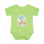 Baby Bodysuit - Blue Teddy Bear with Balloons "Happy Birthday" Infant Onesie