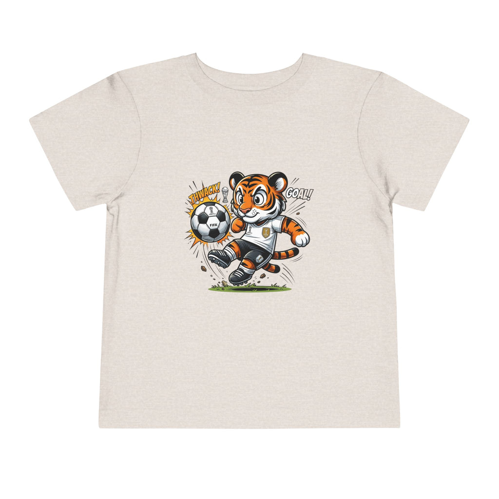 Toddler Soccer Tiger Tee — Cute Kicking Tiger Football Shirt for Kids