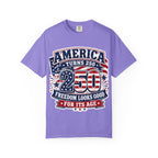 America Turns 250 T-Shirt – "Freedom Looks Good For Its Age" Patriotic 4th of July Tee