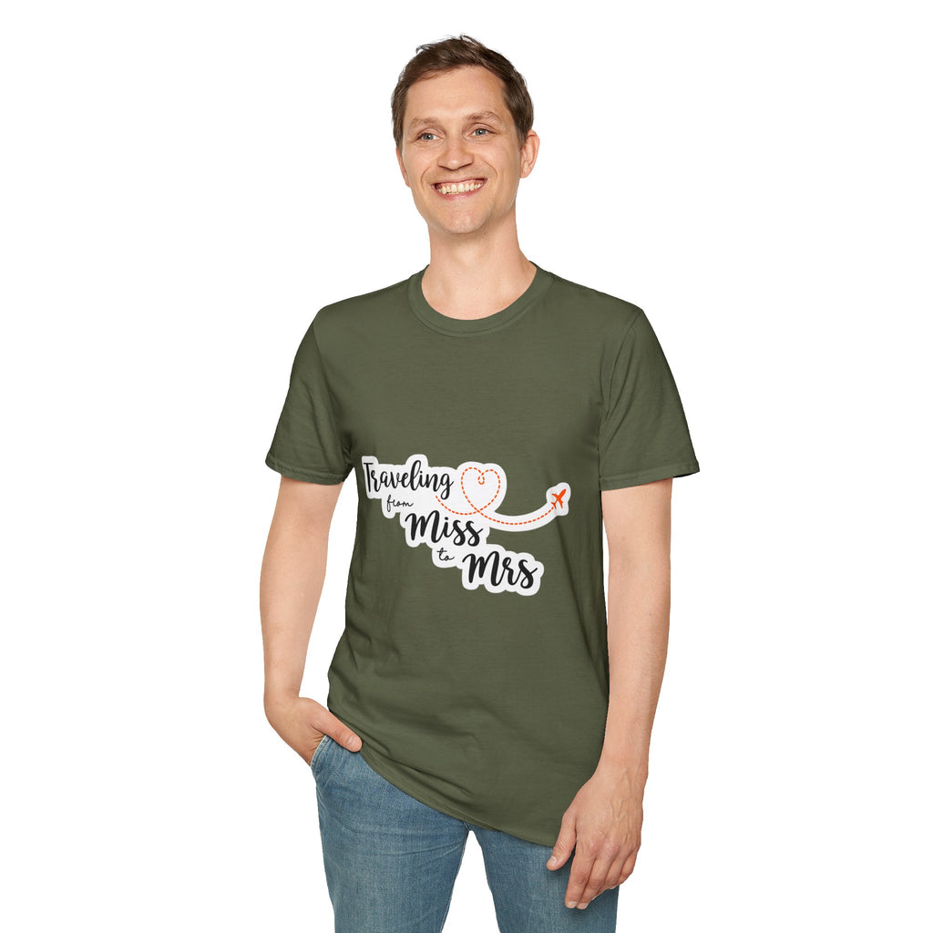 T-Shirt — "Traveling from Miss to Mrs" Bridal Bachelorette Vacation Tee