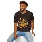 Birthday T-Shirt — "It's My Birthday" Gold Glitter Script Party Tee