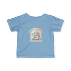 Infant Tee — 'Happy 1st Birthday' Pastel Unicorn Celebrate & Share