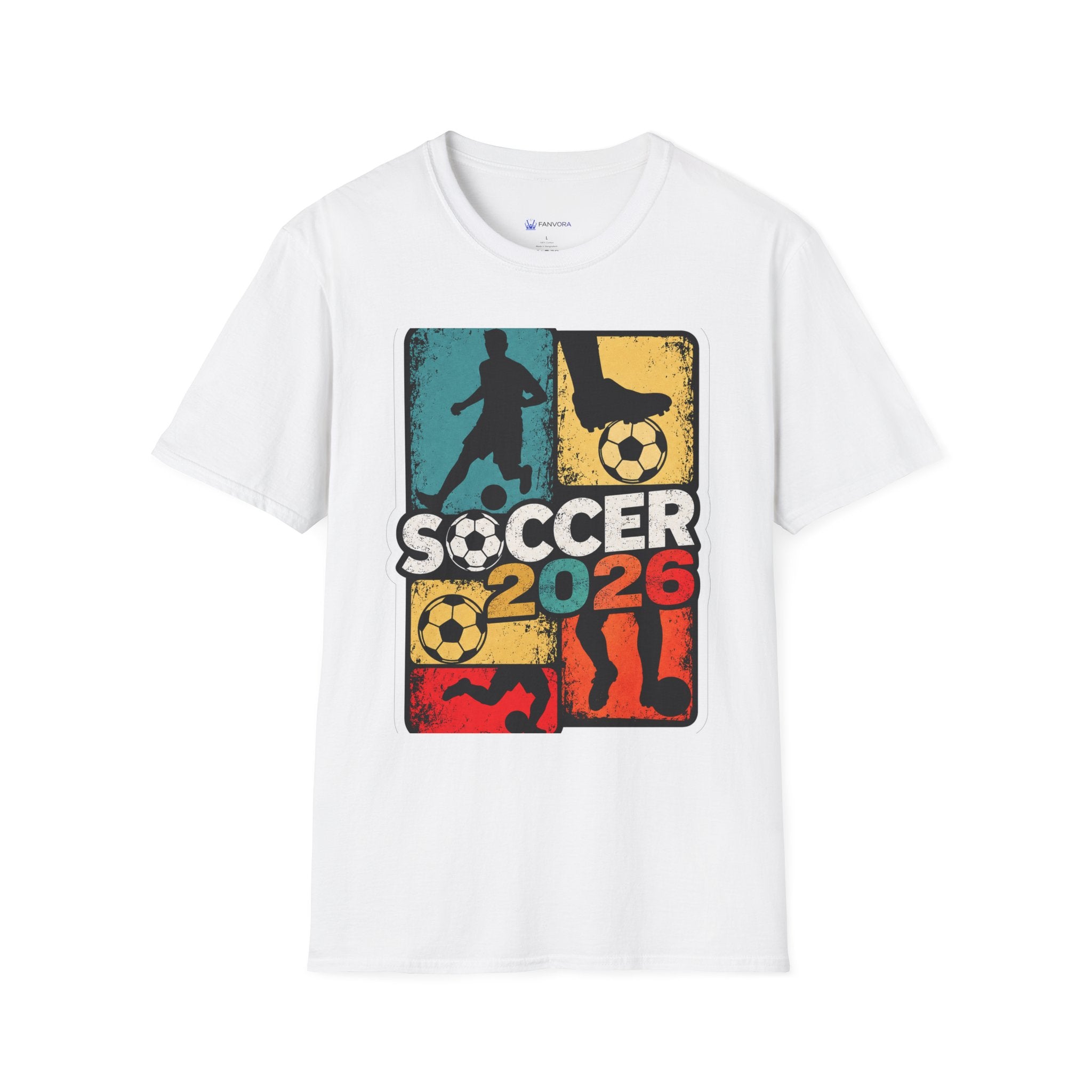 Soccer 2026 Retro colorful Graphic T-Shirt design.