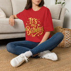 Birthday T-Shirt — "It's My Birthday" Gold Glitter Script Party Tee