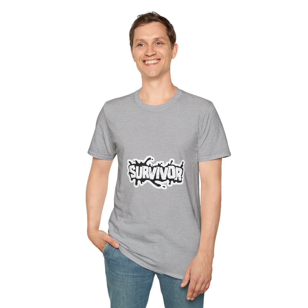 Survivor Graphic T-Shirt — Bold Grunge Logo Tee for Cancer, Trauma & Recovery Awareness