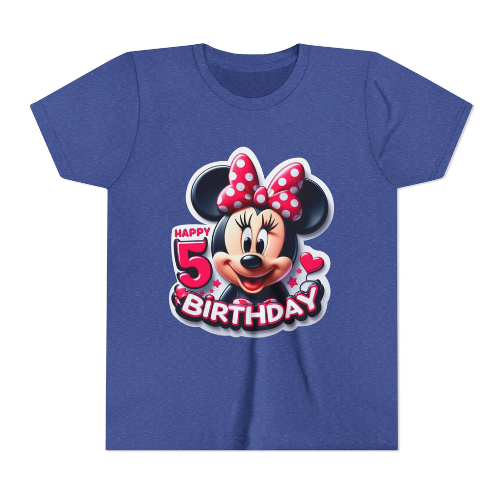 Minnie Mouse Happy 5th Birthday Youth Tee