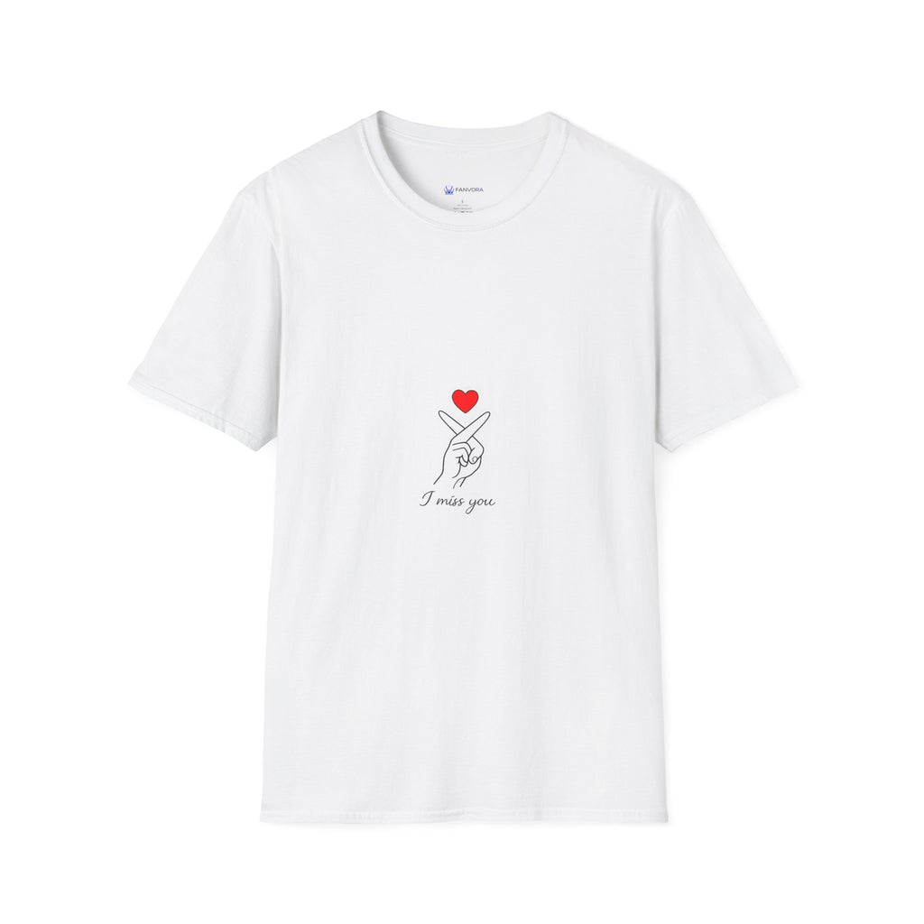 Korean Finger Heart T‑Shirt – I Miss You Minimalist Graphic Tee