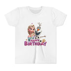 Kids' Birthday Tee - Cute Princess and Snowman "Happy Birthday" Graphic