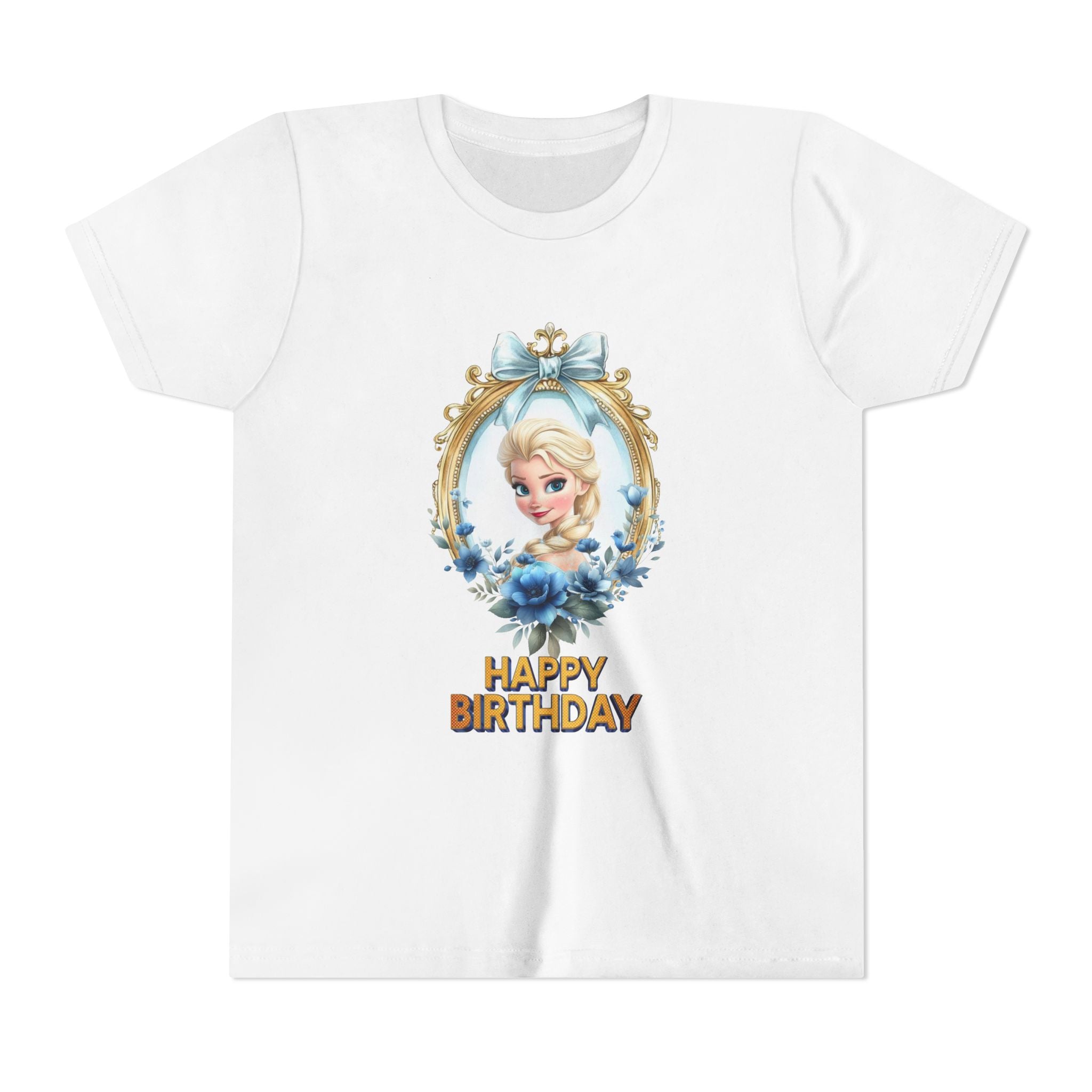 Youth Tee — "Happy Birthday" Princess Portrait Birthday Shirt