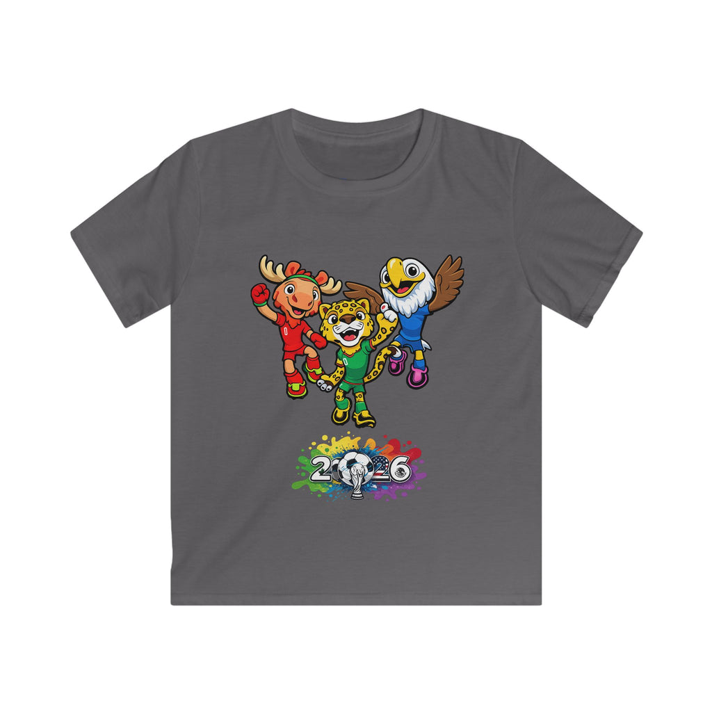 Kids Tee — Colorful 2016 Mascot Trio Soccer Shirt for Children