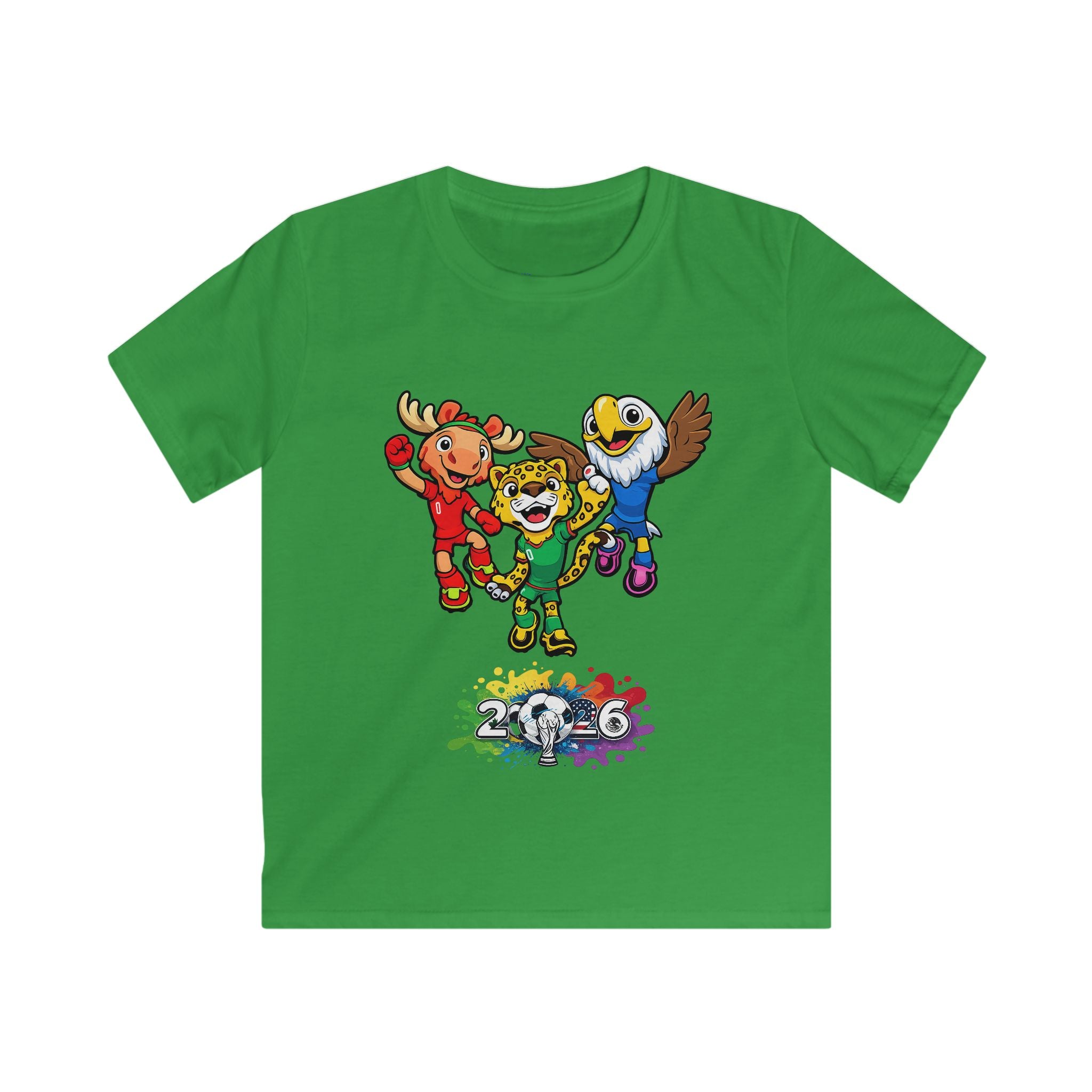 Kids Tee — Colorful 2016 Mascot Trio Soccer Shirt for Children