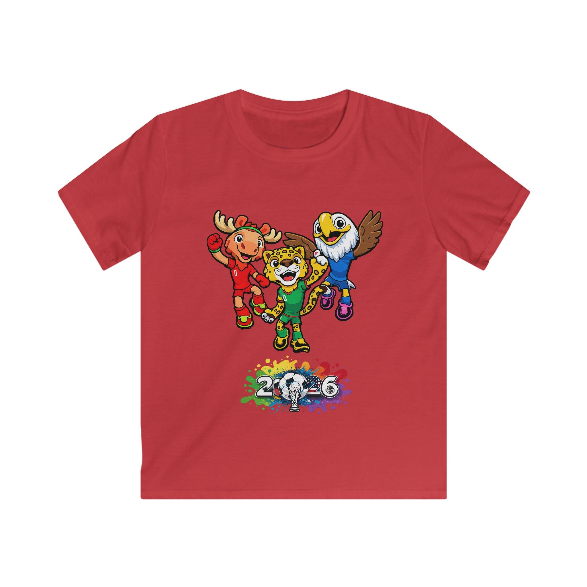 Kids Tee — Colorful 2016 Mascot Trio Soccer Shirt for Children