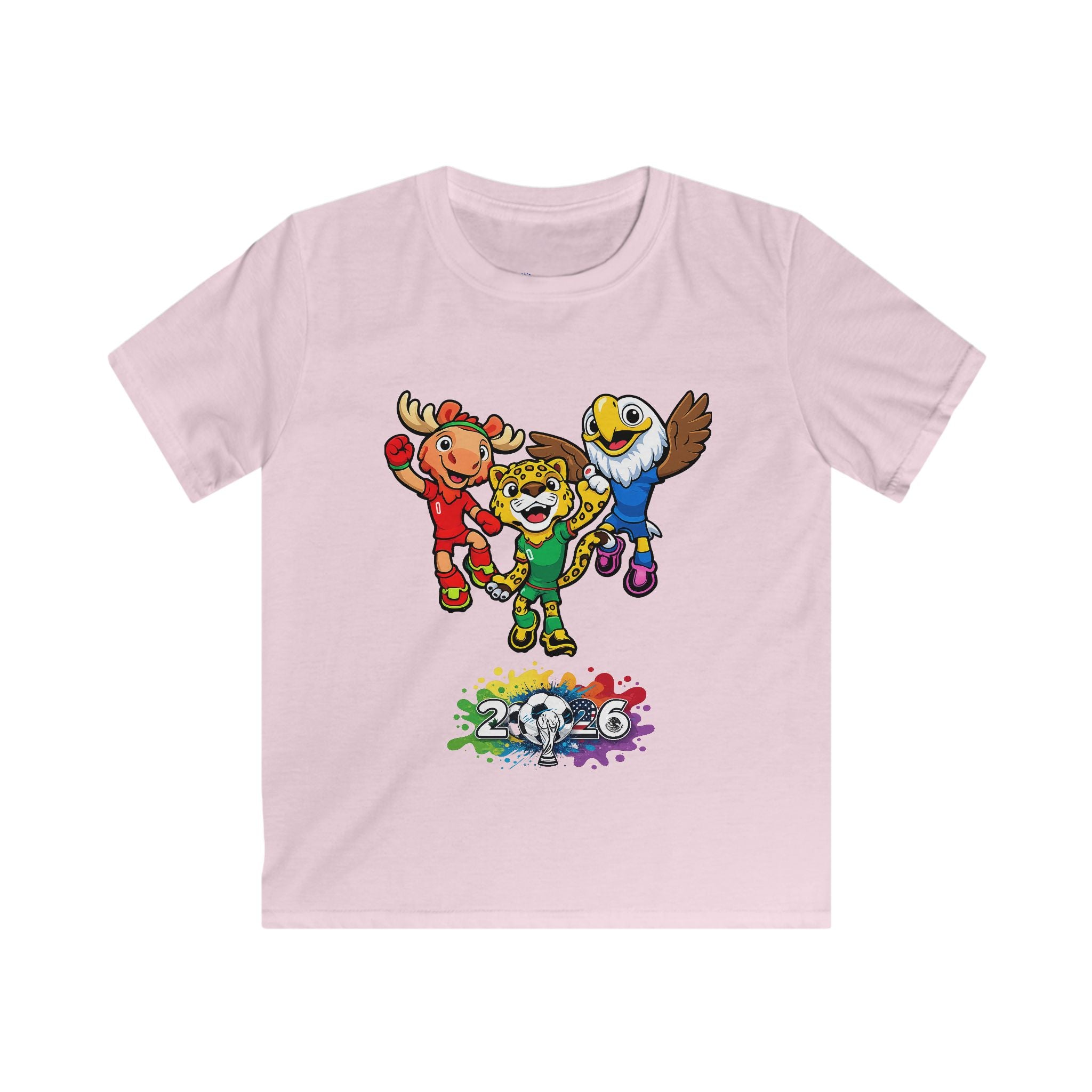 Kids Tee — Colorful 2016 Mascot Trio Soccer Shirt for Children