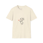 Stick Figure Girl Holding Heart T-Shirt — Cute Minimalist Valentine Tee