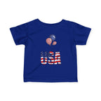 Infant Tee - USA Flag Balloons Graphic (Patriotic 4th of July Baby Shirt).