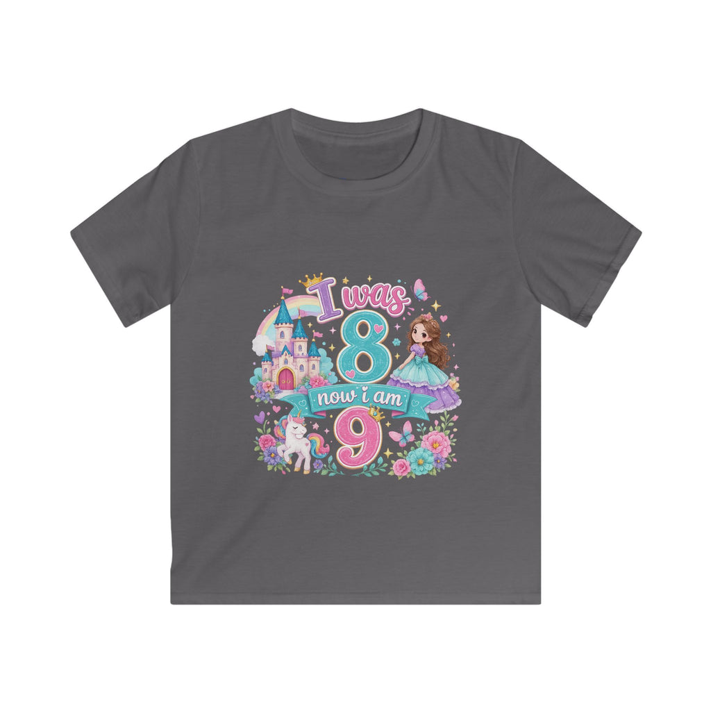 Girls' Princess 8th Birthday T-Shirt — "This Is How I Turn 8" Floral Castle Tee