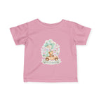 Baby 2nd Birthday Tee - Cute Bear in Car with Balloons Infant Shirt