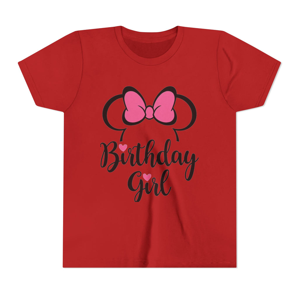 Birthday Girl Youth Tee — Pink Bow Party Shirt for Girls