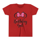 Birthday Girl Youth Tee — Pink Bow Party Shirt for Girls