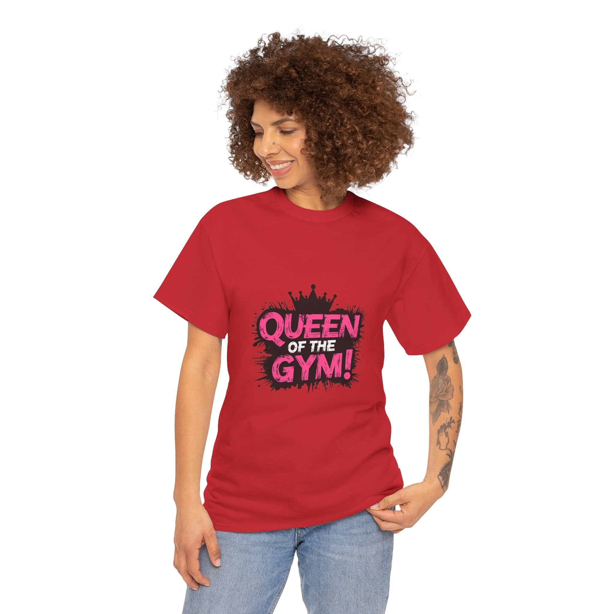 Queen of the Gym T-Shirt — Pink Crown Fitness Tee
