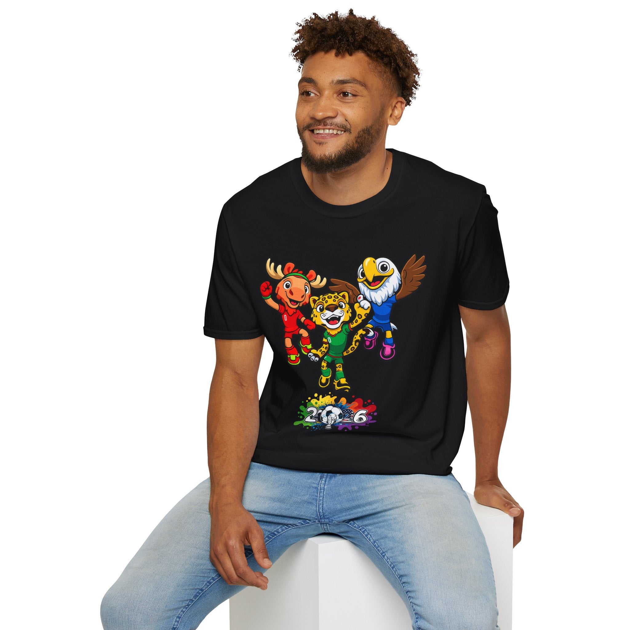 Kids Mascot Team T-Shirt — Cheerful Moose, Cheetah & Eagle Design
