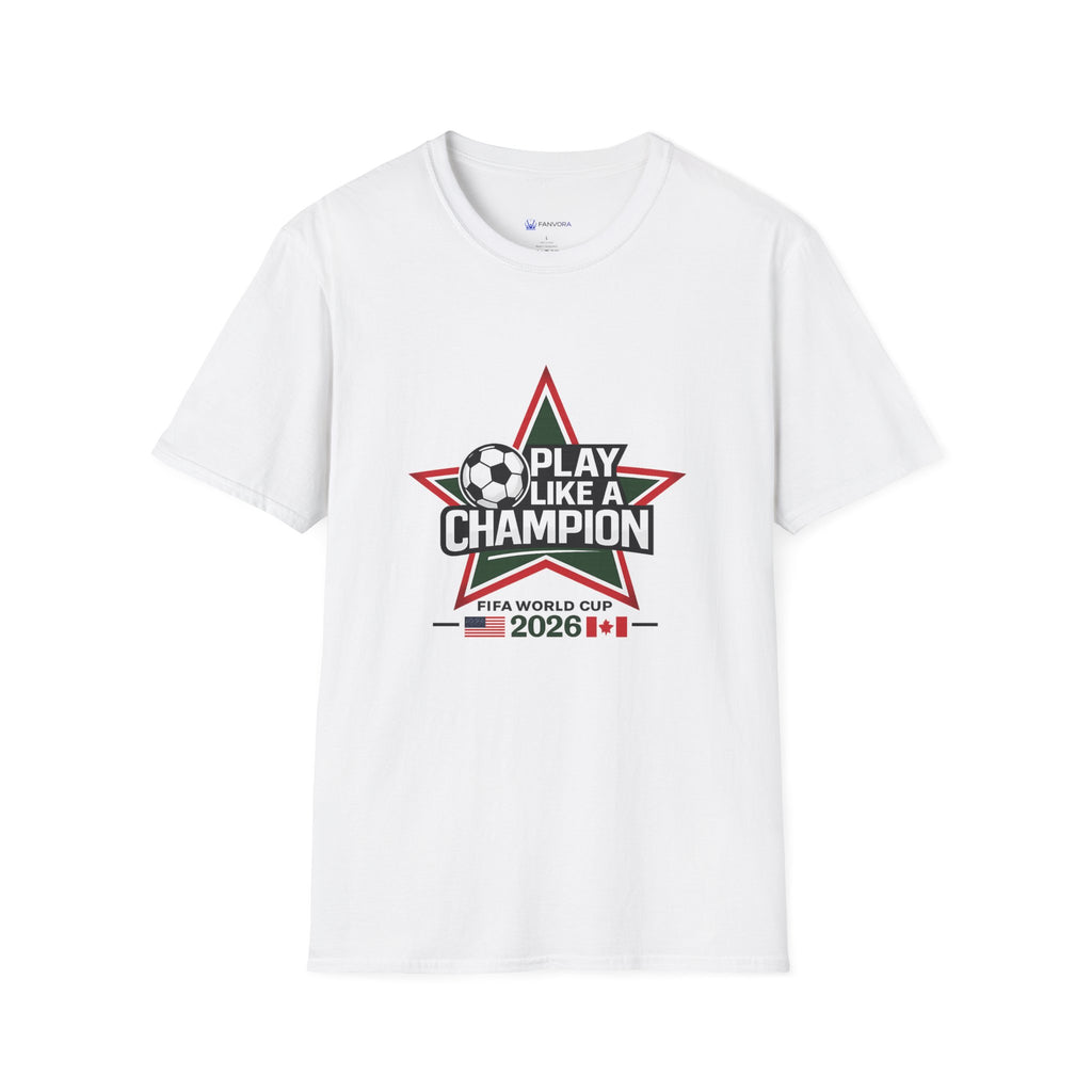 Play Like a Champion Soccer T-Shirt — Soccer 2026 Star Design
