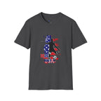USA Soccer Player Silhouette T-Shirt — American Flag Soccer 2026 Fan Tee