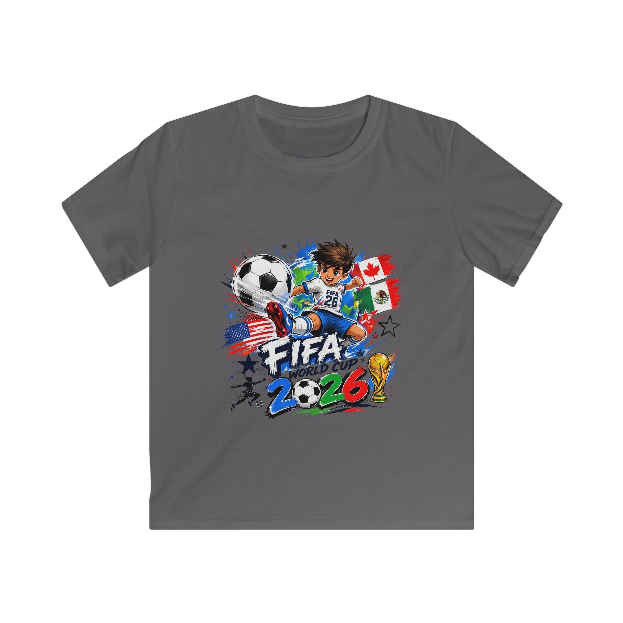 Kids Soccer  2026 Tee cartoon character