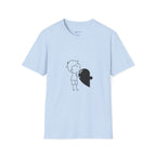 T-Shirt — Boy Hugging Heart Ghost Cute Minimalist Graphic Tee