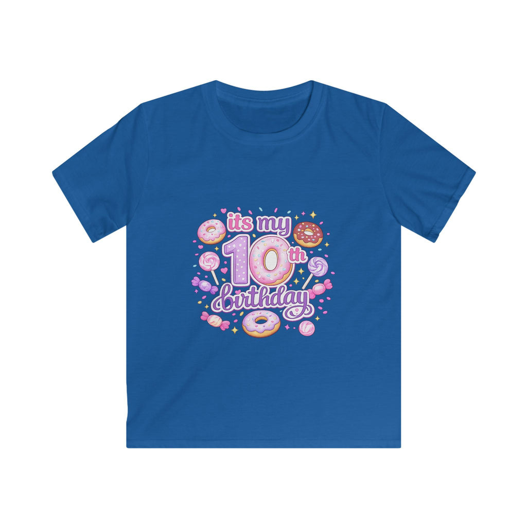 Kids 10th Birthday T-Shirt — “It's My 10th Birthday” Fun Donut Design