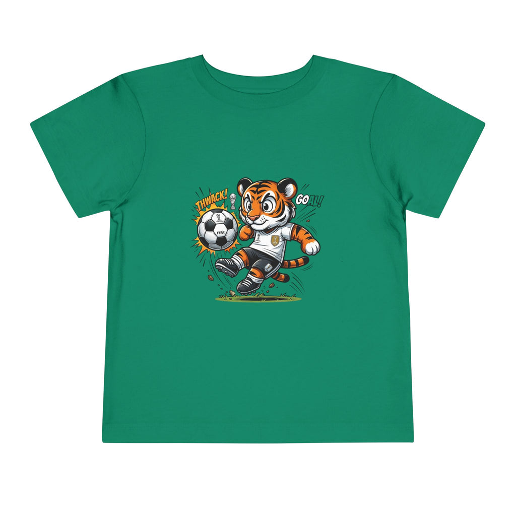 Toddler Soccer Tiger Tee — Cute Kicking Tiger Football Shirt for Kids