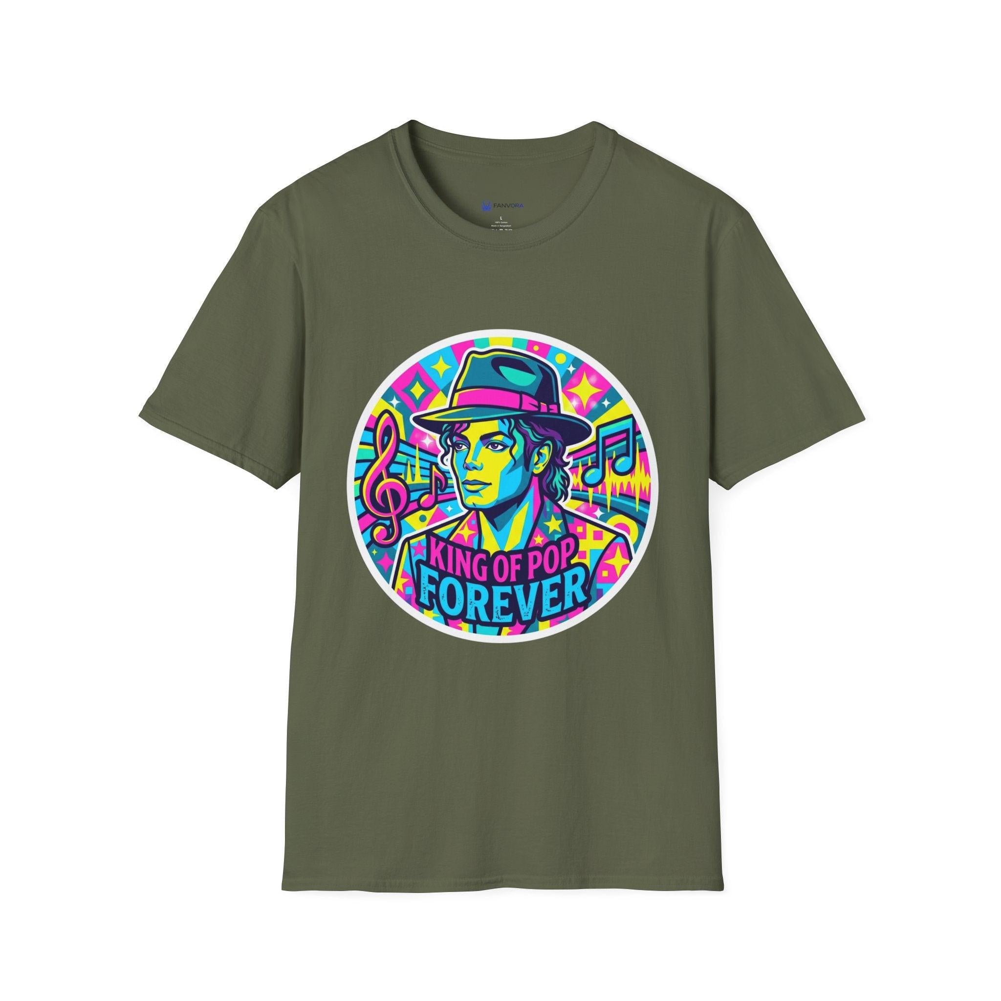 T-Shirt — King of Pop Forever Retro Neon Graphic Tee.
