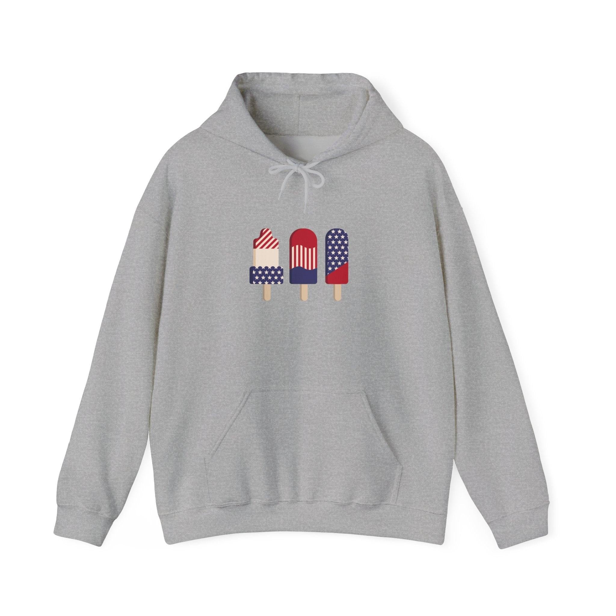 American Patriot Graphic Hoodie — Patriotic Fourth of July Sweatshirt.